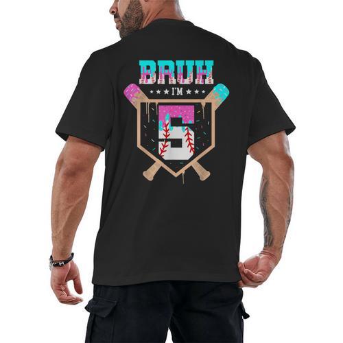 Baseball 5 Year Old Ice Cream Drip 5th Birthday Boys Player Men's Back Print T-Shirt - Sportilla