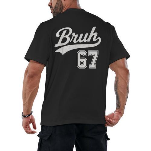 Baseball 6 7 Bruh Number 67 Six Seven Meme Boys Kids Men's Back Print T-Shirt - Sportilla