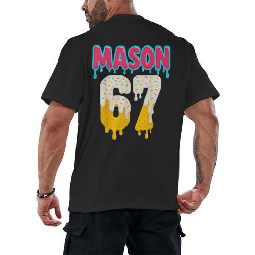 Baseball 6 7 Ice Cream Drip Number 67 Six Seven Meme Men's Back Print T-Shirt - Sportilla
