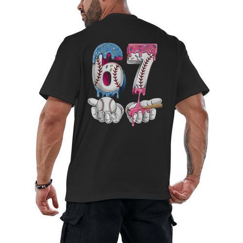 Baseball 67 Ice Cream Drip Six Seven Boys Girls Meme Men's Back Print T-Shirt - Sportilla