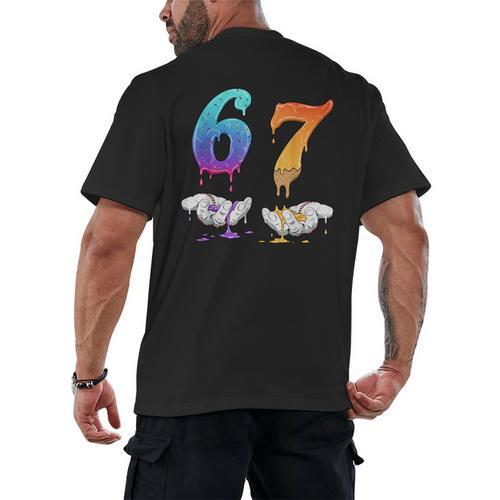 Baseball 67 Ice Cream Drip Six Seven Boys Meme Men's Back Print T-Shirt - Sportilla