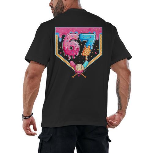 Baseball 67 Six Seven Meme Drip 6 7 Boys Girl Kids Men's Back Print T-Shirt - Sportilla