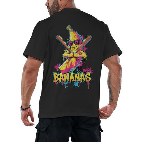 Baseball Banana Graffiti Urban For Kids Men's Back Print T-Shirt - Sportilla