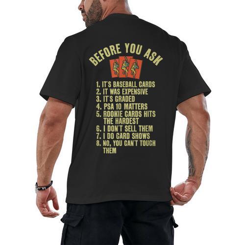 Baseball Card Collector Baseball Card Trading Men's Back Print T-Shirt - Sportilla