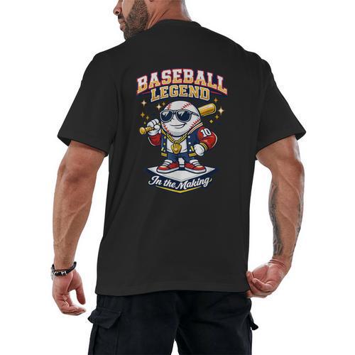 Baseball Cute Youth Ice Cream Valentine Day Sporty Fun Men's Back Print T-Shirt - Sportilla