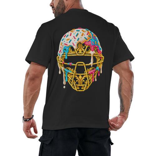 Baseball Drip For Boys Ice Cream Drip Youth Boys Catcher's Men's Back Print T-Shirt - Sportilla