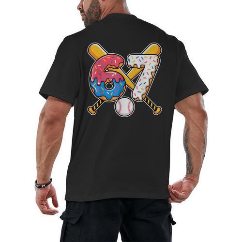 Baseball Drip Number 67 Player 67th Birthday Meme Men's Back Print T-Shirt - Sportilla