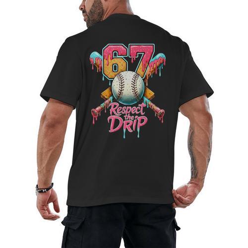 Baseball Drip Number 67 Player Sport For Men Women Kids Men's Back Print T-Shirt - Sportilla