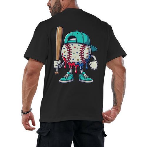 Baseball Drippy Style Apparel For Boys Youth Drip Baseball Men's Back Print T-Shirt - Sportilla