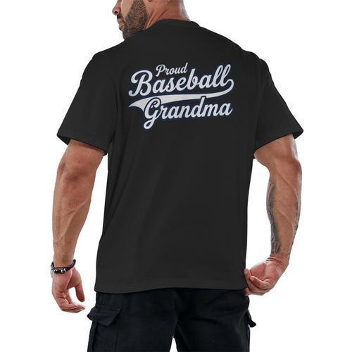 Baseball Grandma Graphic Men's Back Print T-Shirt - Sportilla