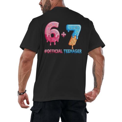 Baseball Ice Cream Drip 67 Official Teenager 13th Birthday Men's Back Print T-Shirt - Sportilla