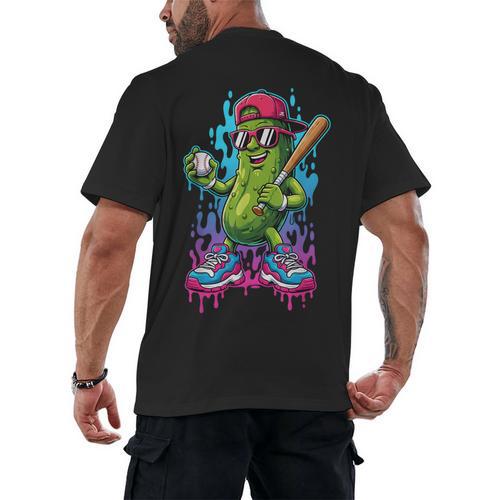 Baseball Ice Cream Drip Boys And Girls Batter Game Day Men's Back Print T-Shirt - Sportilla