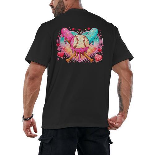 Baseball Ice Cream Drip Style Melt Ice Cream Youth Boys Men's Back Print T-Shirt - Sportilla