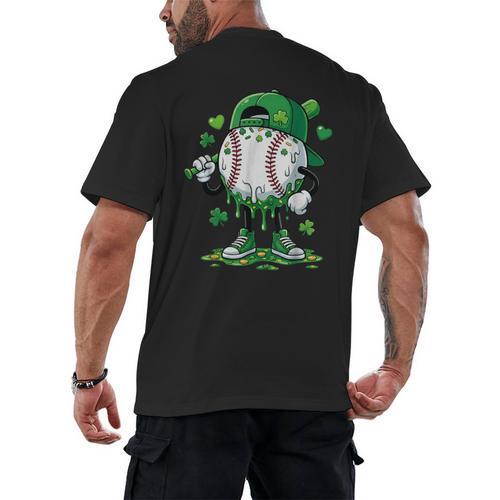 Baseball Icecream Apparel Youth Boy St Patrick's Day Men's Back Print T-Shirt - Sportilla
