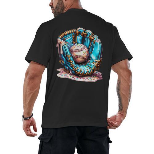 Baseball Lifestyle Apparel Youth Baseball Drip Ice Cream Men's Back Print T-Shirt - Sportilla