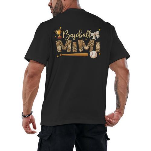 Baseball Mimi Vintage Baseball Lover Men's Back Print T-Shirt - Sportilla