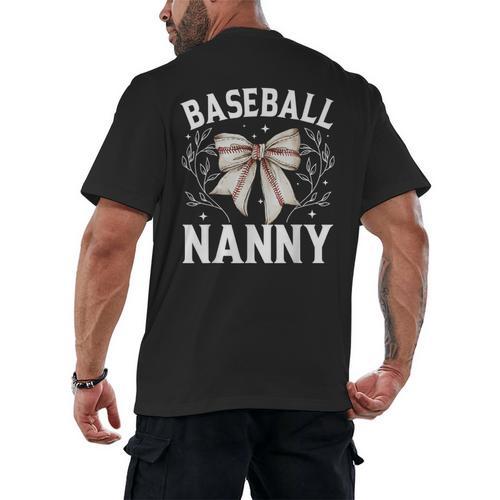 Baseball Nanny Baseball Coquette Bow Men's Back Print T-Shirt - Sportilla