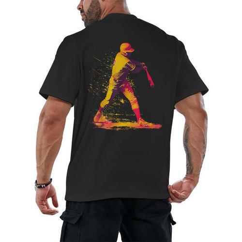 Baseball Player Men's Back Print T-Shirt - Sportilla
