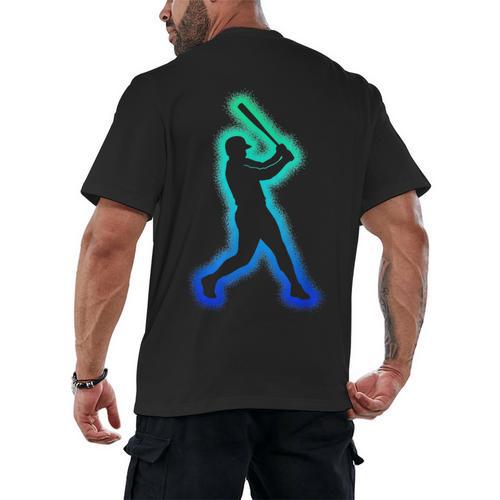 Baseball Player Graphic Men's Back Print T-Shirt - Sportilla