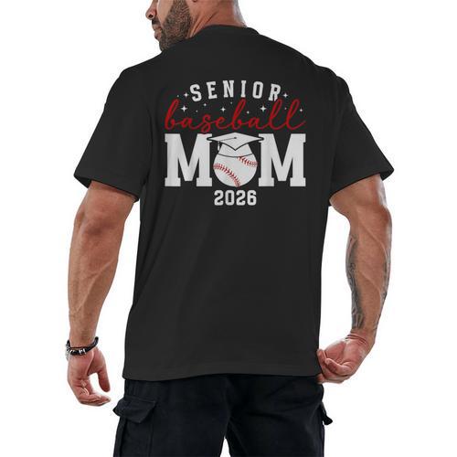Baseball Senior Mom Of A Senior Baseball Player Mom 2026 Men's Back Print T-Shirt - Sportilla