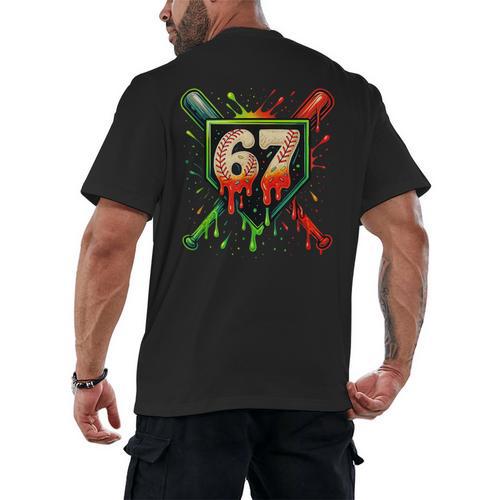 Baseball Six Seven 67 Meme Ice Cream Drip Xmas Men Women Men's Back Print T-Shirt - Sportilla