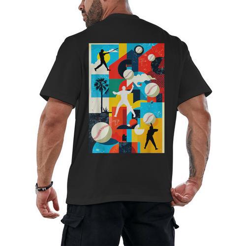 Baseball Strikeout Fastball Strikes Hitter Inning Curveball Men's Back Print T-Shirt - Sportilla