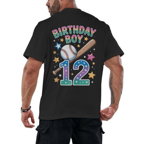 Birthday Boy 12th Birthday Baseball Men's Back Print T-Shirt - Sportilla