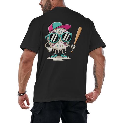 Dripping Baseball Baseball Lover Player Baseballer Men's Back Print T-Shirt - Sportilla