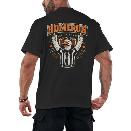 Football Referee Touchdown Baseball Homerun Goose Men's Back Print T-Shirt - Sportilla