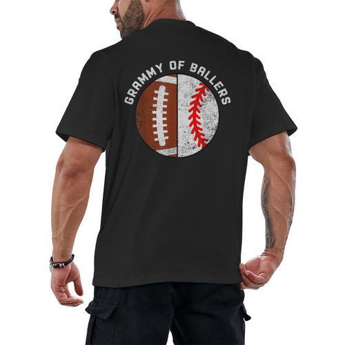 Grammy Of Ballers Football Baseball Grandma Grammy Men's Back Print T-Shirt - Sportilla