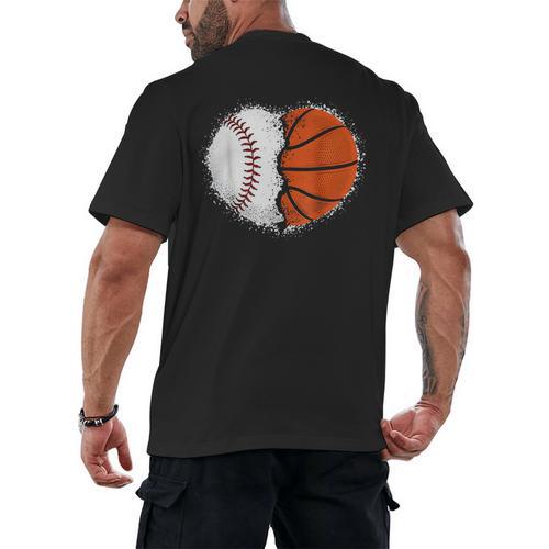 Heart 67 Meme Baseball Basketball Pocket Valentine's Day Tee Men's Back Print T-Shirt - Sportilla