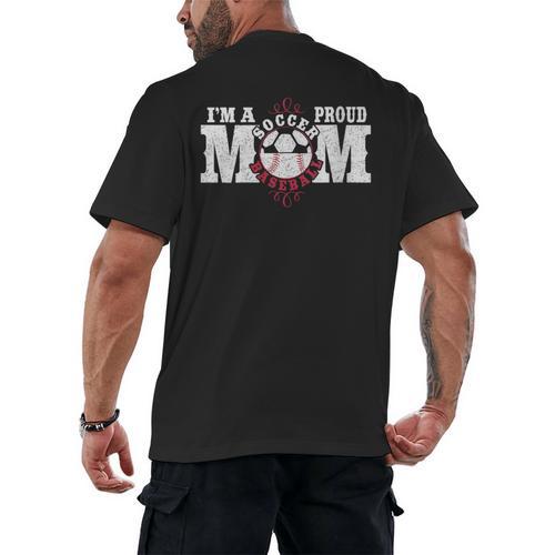 I'm a Proud Soccer Baseball Mom Men's Back Print T-Shirt - Sportilla
