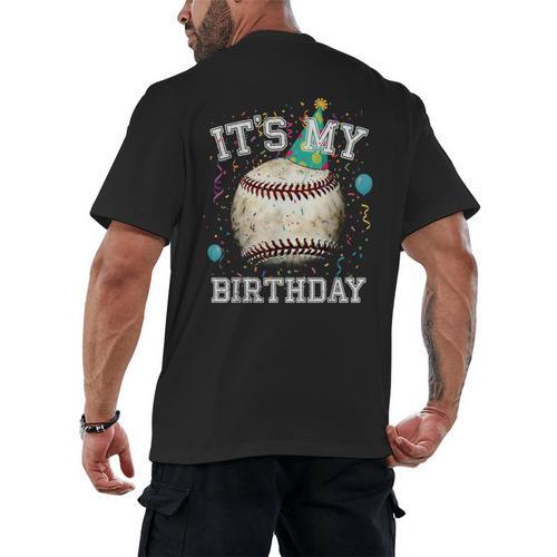 Its My Birthday Vintage Baseball Celebration For Men Kids Men's Back Print T-Shirt - Sportilla