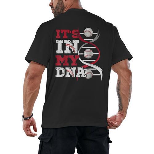 ITS In My DNA Baseball Sport Player Saying Baseball Fan Men's Back Print T-Shirt - Sportilla