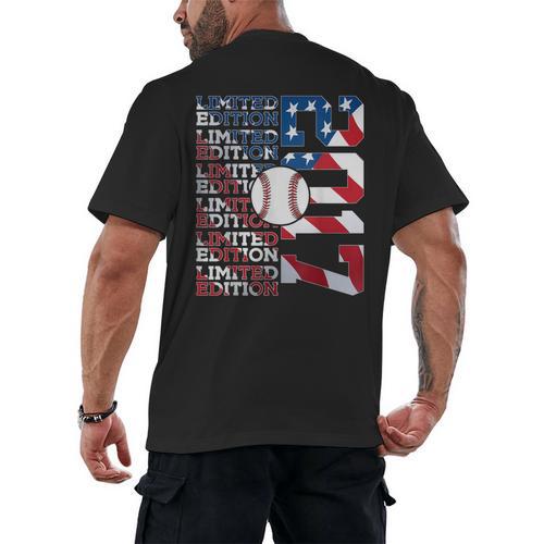 Limited Edition 2017 Baseball 9TH Birthday Men's Back Print T-Shirt - Sportilla