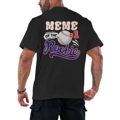 Meme Rookie Of Year 1st Birthday Baseball Theme Matching Men's Back Print T-Shirt - Sportilla