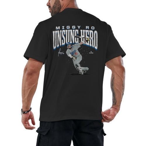 Miguel Rojas Unsung Hero Los Angeles Baseball MLBPA Men's Back Print T-Shirt - Sportilla