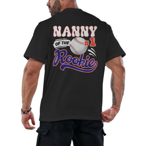Nanny Rookie Of Year 1st Birthday Baseball Theme Matching Men's Back Print T-Shirt - Sportilla