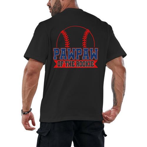 Pawpaw Rookie Of Year 1st Birthday Baseball Theme Matching Men's Back Print T-Shirt - Sportilla