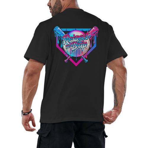 Respect The Drip Baseball Ice Cream For Kids Boys Youth Men's Back Print T-Shirt - Sportilla
