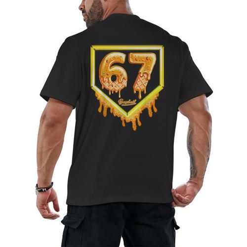 Six Seven 67 Meme Gen Alpha Slang Baseball 101 Men's Back Print T-Shirt - Sportilla