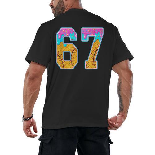 Six Seven Baseball Drip Men's Back Print T-Shirt - Sportilla