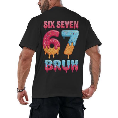 Six Seven Bruh 67 Ice Cream Drip Baseball For Men Women Kids Men's Back Print T-Shirt - Sportilla