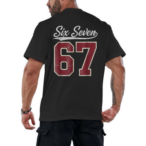 Six Seven Meme Boys Girls Kids 67 Baseball Jersey Men's Back Print T-Shirt - Sportilla