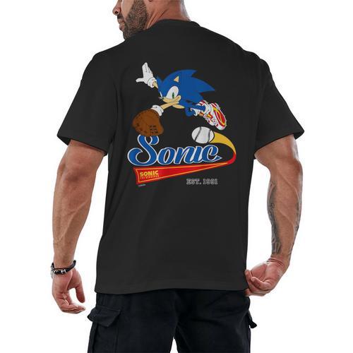 Sonic The Hedgehog Sonic Baseball Est 1991 Men's Back Print T-Shirt - Sportilla