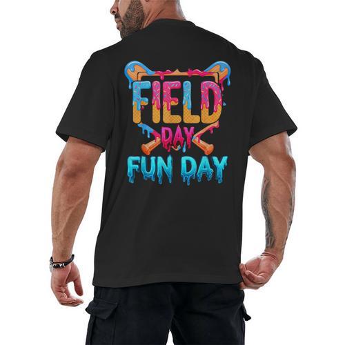 Teacher Kids Field Day 2026 Baseball Field Day Fun Day Men's Back Print T-Shirt - Sportilla