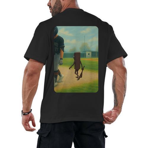 Tung Tung Tung Sahur Baseball Meme Men's Back Print T-Shirt - Sportilla