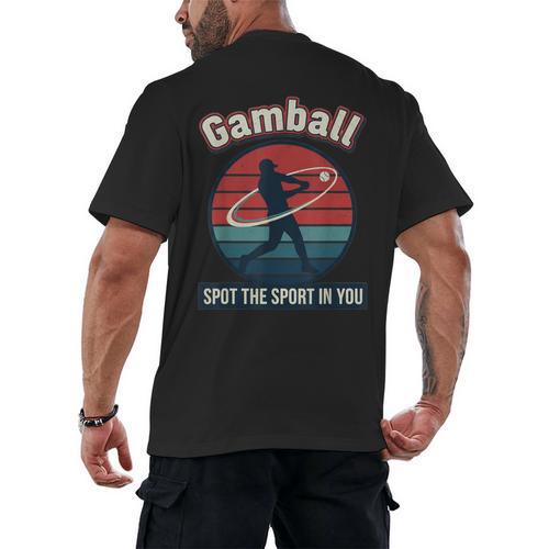 Vintage Baseball Batter Retro Sports Circle Graphic Men's Back Print T-Shirt - Sportilla