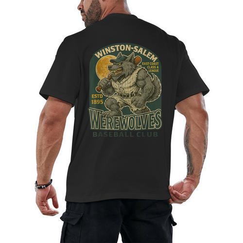 Winston-Salem Werewolves Minor League Baseball Club Men's Back Print T-Shirt - Sportilla