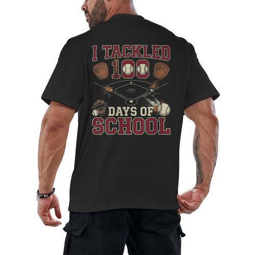 Women's 100 Days Of School Boys Kids Baseball Men's Back Print T-Shirt - Sportilla